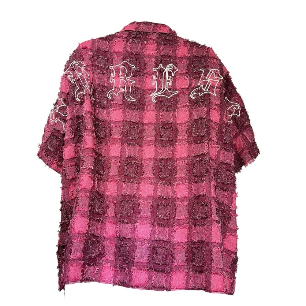 Keep It Kleep Trek Pink Plaid Fray Shirt Shorts Set 3XL Streetwear Festival - Picture 3 of 16